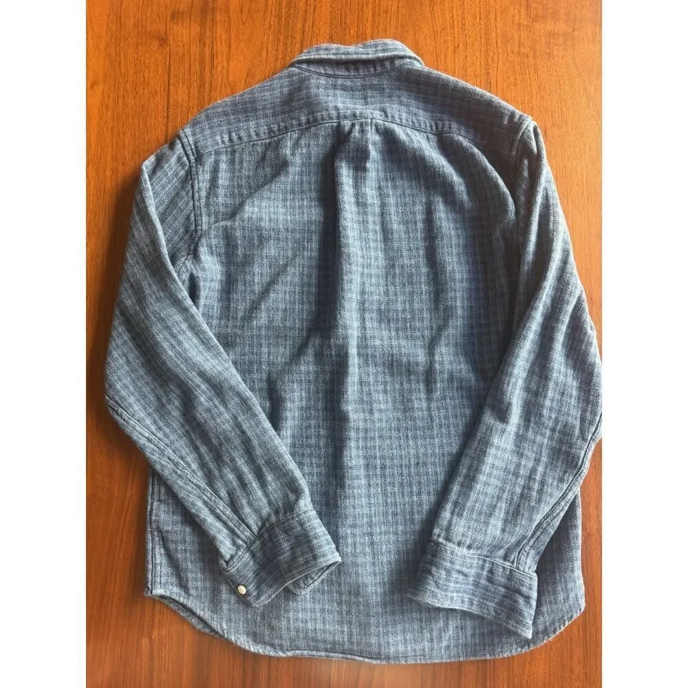 J.Crew Men's Classic Fit Blue Knit Button-Down - Size M